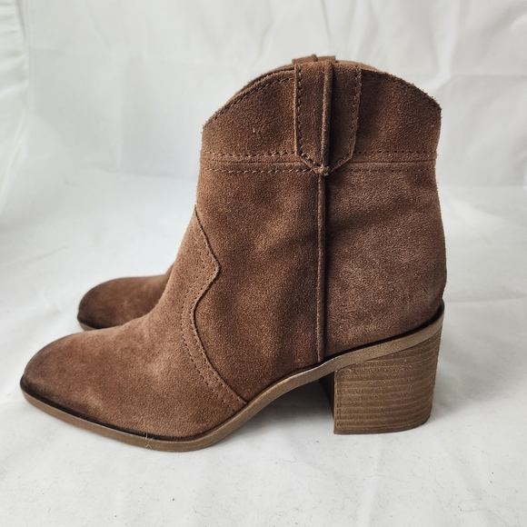 Zodiac Lennon Brown Western Suede Booties 9.5 New - Picture 12 of 14